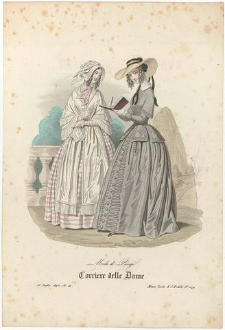 Corriere delle Dame, 18 July (juli) 1845, No. 40 : Fashion of Paris, anonymous, 1845 Canvas Print