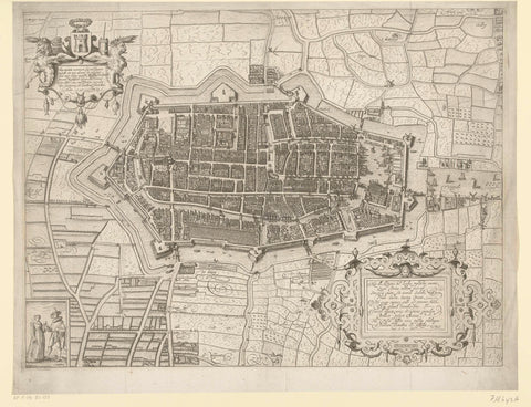 Map of Alkmaar, 1597, Cornelis Jacobsz. Drebbel, 1747 Canvas Print