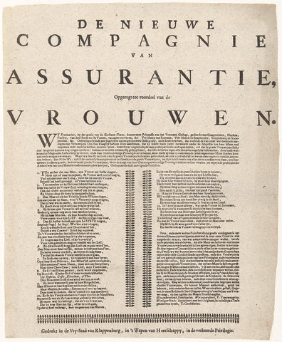 Humorous notification of the creation of the New Company of Insurance for the benefit of the Women, 1720, anonymous, 1720 Canvas Print