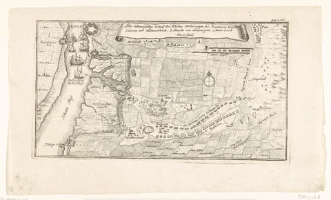 Map of the battle at Ekeren, 1703, anonymous, 1703 Canvas Print