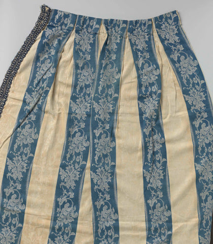 Curtain of blue white striped linen damask, anonymous, 1880 - 1899 Canvas Print