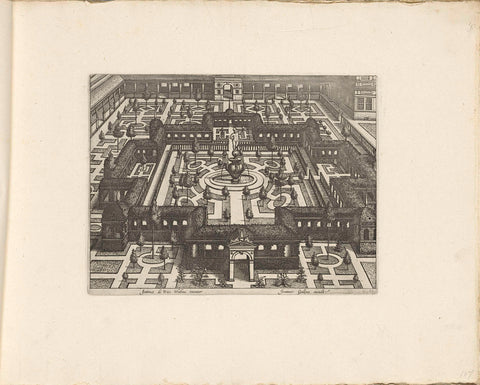 Garden with ground floor with a fountain with statue in the center, Hans Vredeman de Vries, c. 1635 - c. 1640 Canvas Print