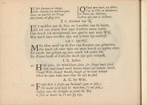 Quatrains at performances of a helmsman and his wife, Crispijn van de Passe (II), 1641 Canvas Print