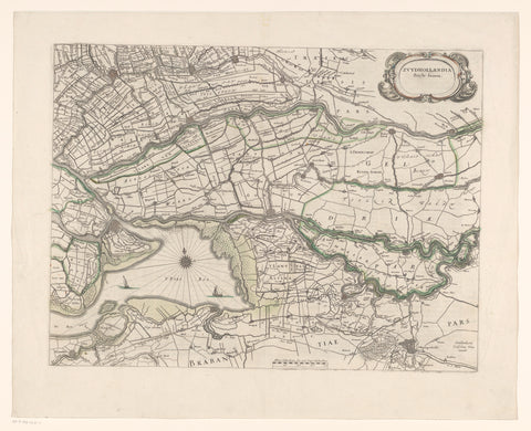 Map of part of South Holland, anonymous, 1664 Canvas Print