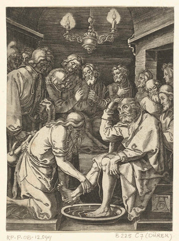 Christ washes feet of apostles, Albrecht Dürer, 1656 - 1699 Canvas Print