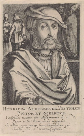 Portrait of Heinrich Aldegrever, Simon Frisius, 1610 Canvas Print