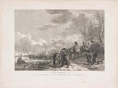 Pichegru crosses the frozen Waal, 1794, Cornelis Brouwer, 1795 Canvas Print