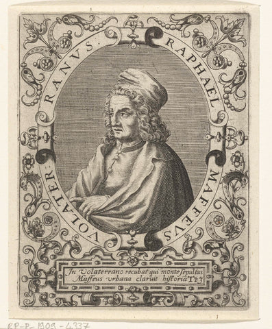 Portret van Raffaele Maffei, Theodor de Bry, 1669 Canvas Print