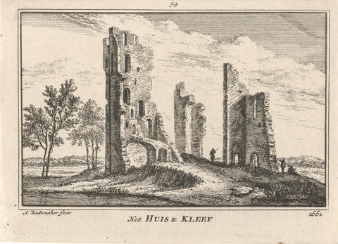 View of the ruins of Huis ter Kleef in Haarlem, 1661, Abraham Rademaker, 1727 - 1733 Canvas Print