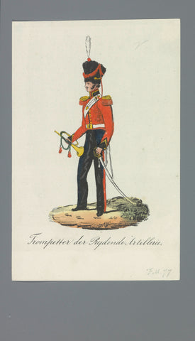 Trompetter der Rijdende Artillerie, Albertus Verhoesen (attributed to), 1835 - 1850 Canvas Print