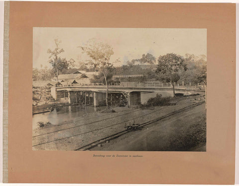 Concrete bridge over the Enim River under construction, anonymous, 1921 - 1922 Canvas Print