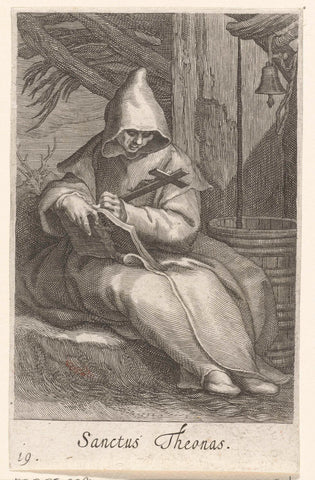 Saint Theonas as hermit, Boetius Adamsz. Bolswert, 1619 Canvas Print