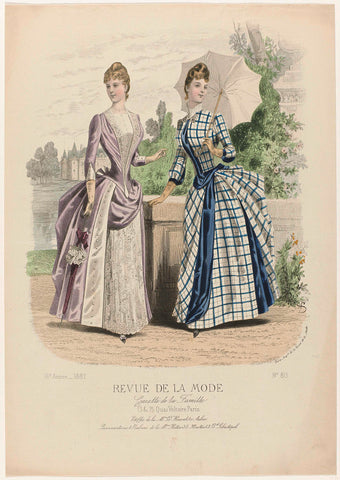 Revue de la Mode, Gazette de la Famille, dimanche 14 août 1887, 16e Année, No. 815: Etoffes de la M.on Le Houssel (...), anonymous, 1887 Canvas Print