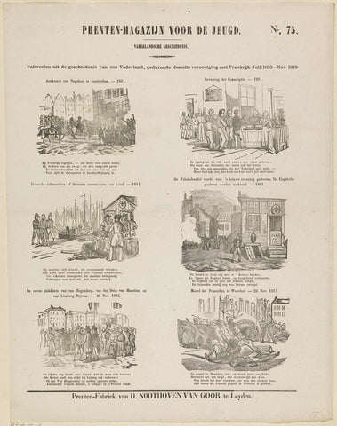 Scenes from the history of our homeland, during its own connection with France. July 1810-Nov. 1813, Dirk Noothoven van Goor, 1850 - 1881 Canvas Print