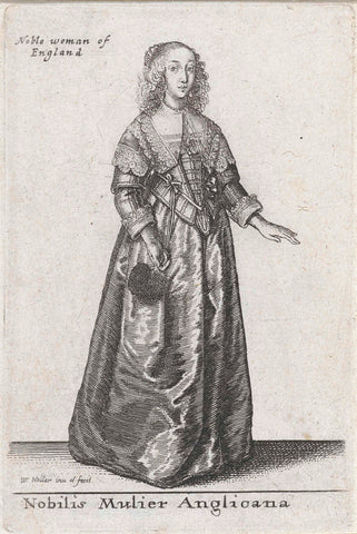 Nobilis Mulier Anglicana / Noble woman of England, Wenceslaus Hollar, 1642 - 1650 Canvas Print