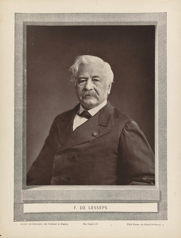 Portrait of Ferdinand de Lesseps, Félix Nadar, 1872 - 1876 Canvas Print