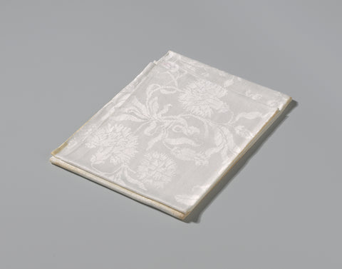 Napkin of linen damask with a flower pattern, , c. 1750 - c. 1800 Canvas Print