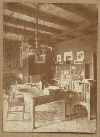 Office in the study in the house of Mr. F. Kranenburg, Keizersgracht 698 A in Amsterdam, designed by Theo Nieuwenhuis, August Frederik Willem Vogt, 1899 - 1902 Canvas Print