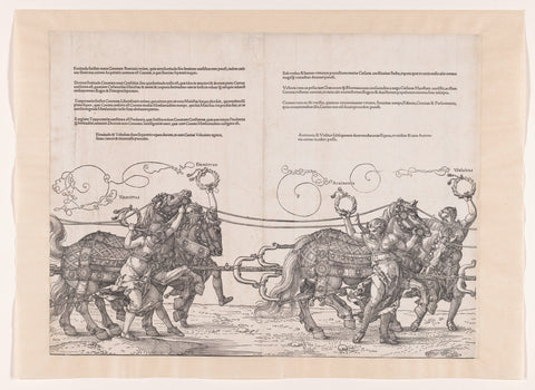 Third and fourth team of horses with allegories, Albrecht Dürer, 1523 Canvas Print