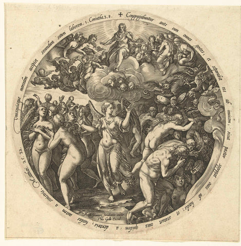 The blessed are separated from the cursed, Hendrick Goltzius, 1575 - 1579 Canvas Print