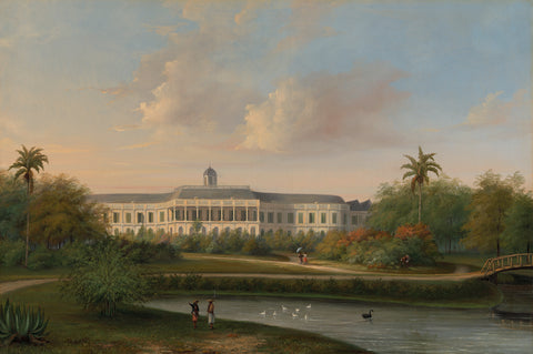 Rear View of Buitenzorg Palace before the Earthquake of 10 October 1834, Willem Troost (II), 1834 - 1836 Canvas Print