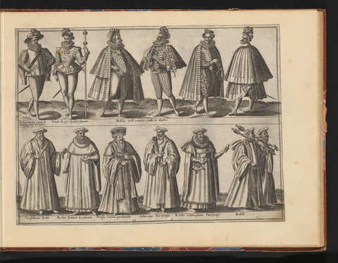 Thirteen men from different positions, dressed according to French fashion of ca. 1580, Abraham de Bruyn, in or before 1581 Canvas Print