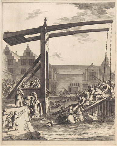 Redding van graaf Johan Maurits na het ongeluk op de brug van Franeker, 1665, Jan de Visscher, 1665 Canvas Print