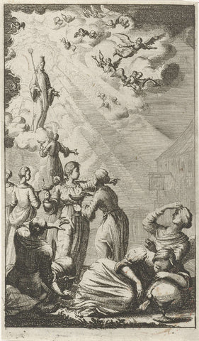 Parable of the wise and foolish virgins, anonymous, 1681 - 1762 Canvas Print