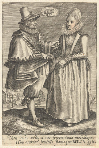 March: a couple from the Netherlands, Crispijn van de Passe (II), 1625 - 1670 Canvas Print