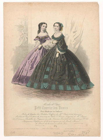 Petit Courrier des Dames, 1857, No. 3178 : Robes de Gagelin (...), M. Gervais, 1857 Canvas Print