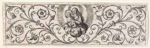 Ornament met Maria met het Christuskind, Wierix (attributed to), 1594 Canvas Print