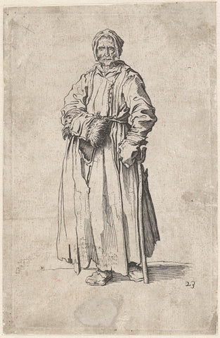 Beggarares with a mof and a stick, Jacques Callot, 1622 - 1670 Canvas Print