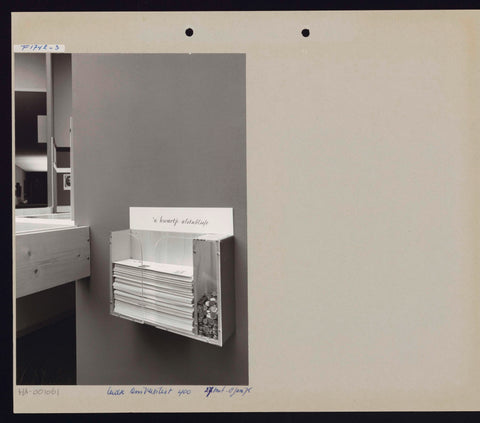 Tray with exhibition leaflets, price tag and coins, c. 1975 Canvas Print