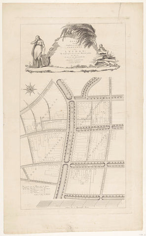 Map of the Collapsed and irreparable Buildings in Leiden; Bij het springen van een met Buskruid geladen Schip, Op den 12 van Louwmaand 1807, P. van Campen, 1807 Canvas Print
