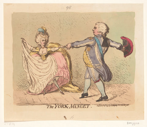 Duchess of York and Prince of Wales dance a minuet, 1791, James Gillray, 1791 Canvas Print