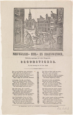 New Year's wish of the Amsterdam porders for the year 1850, anonymous, 1849 - 1850 Canvas Print