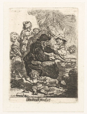 The pancake woman, Rembrandt van Rijn, 1850 - 1906 Canvas Print