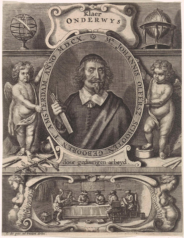 Portrait of Johannes Olfersz. Schooten, Crispijn van de Passe (II), 1639 - 1670 Canvas Print