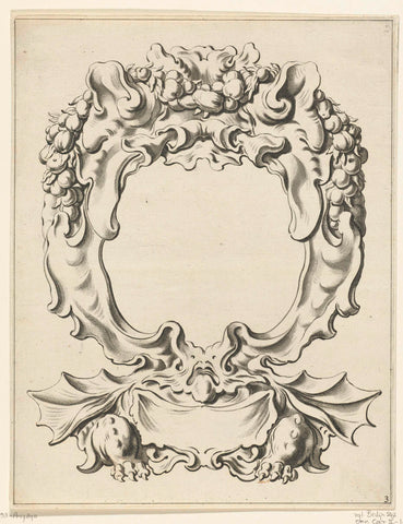 Cartouche with kwabornament, at the bottom a winged monster, Pieter Hendricksz. Schut, 1655 Canvas Print