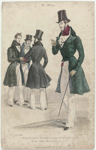 La Mode, 1830, Pl. 46, T.3 : Redingote-habit Pantalon (...), Trueb, 1830 Canvas Print