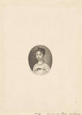 Portrait of Johanna Constantia Cleve, Reinier Vinkeles (I), 1813 Canvas Print