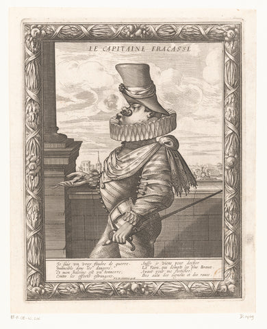 Caricature of a Spanish captain, Abraham Bosse, 1635 Canvas Print