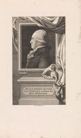 Portrait of Jan Bernd Bicker, Reinier Vinkeles (I), 1786 - 1809 Canvas Print