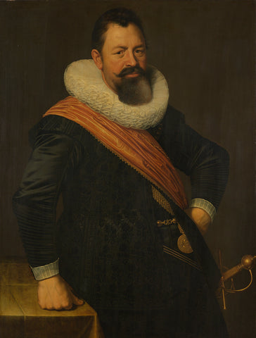 Portrait of Jochem Hendricksz Swartenhont (1566-1627), Nicolaes Eliasz. Pickenoy, 1627 Canvas Print