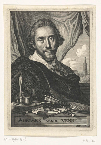 Portrait of Adriaen Pietersz. van de Venne, Daniel van den Bremden, 1634 Canvas Print