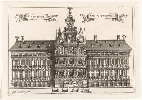 City Hall of Antwerp, 1685, Gaspar Bouttats, 1685 Canvas Print