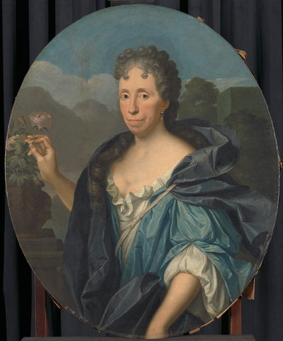 Portrait of Sabina Agneta d'Acquet, Wife of Arent van Buren, Christoffel Lubienitzki, 1721 Canvas Print