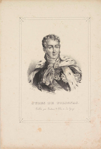 Portrait of Jules de Polignac, Gerhardus Fredericus Eilbracht, c. 1838 Canvas Print