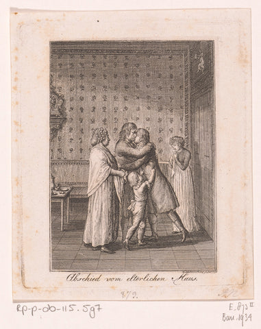 Farewell to the parental home, Daniel Nikolaus Chodowiecki, 1798 Canvas Print