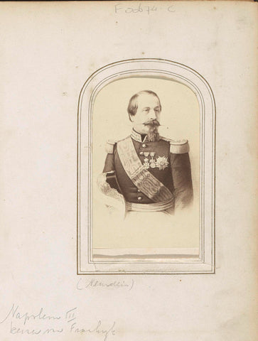 Portrait of Napoleon III Bonaparte, Emperor of France, Étienne Neurdein, c. 1863 - c. 1880 Canvas Print